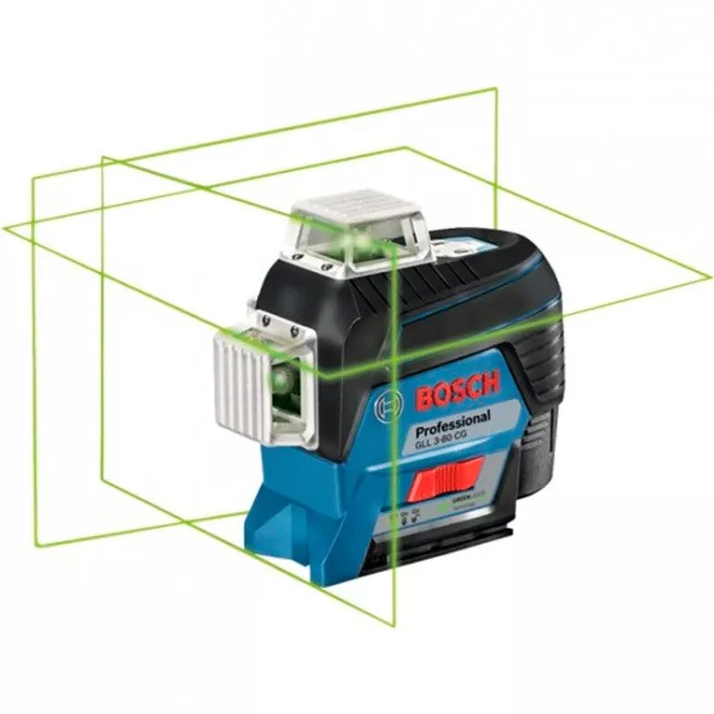 Нивелир лазерный Bosch GLL 3-80 CG, BM с приемником 120м, 0.82 кг (0.601.063.T00)