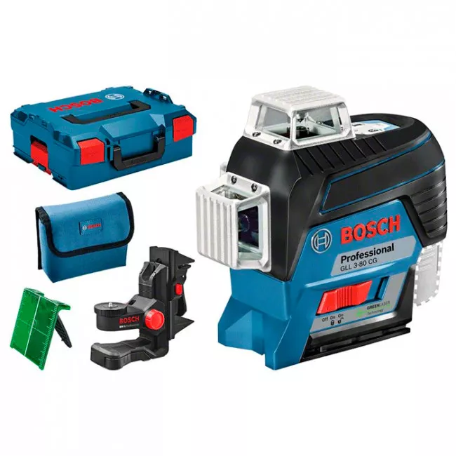 Нивелир лазерный Bosch GLL 3-80 CG, BM с приемником 120м, 0.82 кг (0.601.063.T00)