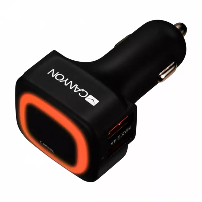 Автомобільний зарядний пристрій Canyon (4USB, 4.8A) Black (CNE-CCA05B)