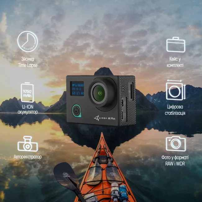 Экшн-камера AIRON ProCam 4K Plus Black (4285234589564)