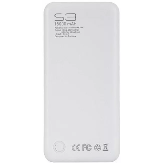 Портативный аккумулятор PURIDEA S3 15000mAh Li-Pol Rubber Black & White (S3-Black White)