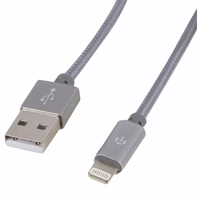 Кабель синхронізації INTALEO CBGNYL1 Lightning 1м (сірий) (477652)