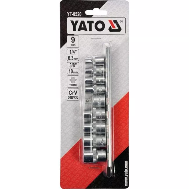 Набір головок торцевих YATO Torx Е5-Е16 9 шт (YT-0520)