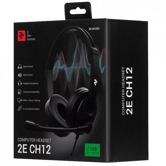 Гарнитура для ПК 2E CH12, On-Ear, USB (2E-CH12SU)