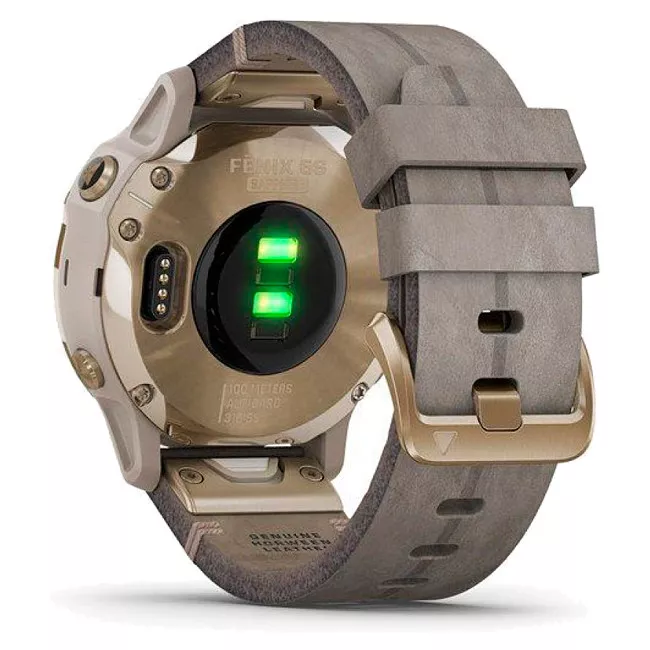 Спортивний годинник Garmin Fenix ​​6S Light Gold-tone with Shale Gray Leather Band (010-02159-40)