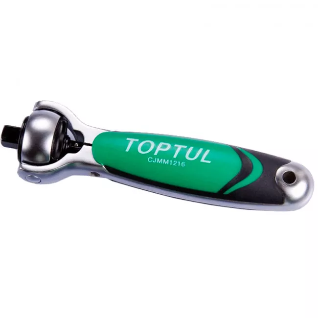 Трещотка TOPTUL 1/2" с шарниром (360°) 72 з. укороченная 1/4"х1/2" (CJMM1616)