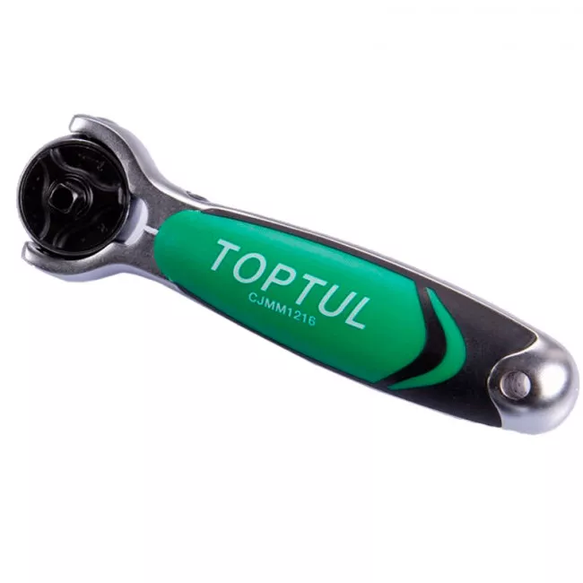 Трещотка TOPTUL 1/2" с шарниром (360°) 72 з. укороченная 1/4"х1/2" (CJMM1616)