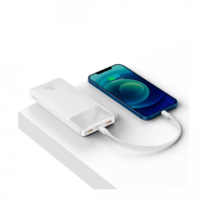 Універсальна мобільна батарея Baseus Bipow 10000mAh PD 20W QC 3.0 White (PPDML-L02)