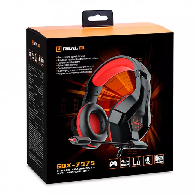 Гарнітура REAL-EL GDX-7575 Black/Red (EL124100042)