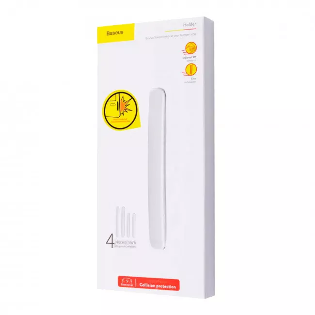 Защитные полоски на двери авто Baseus Streamlined car door bumper strip White (CRFZT-02)