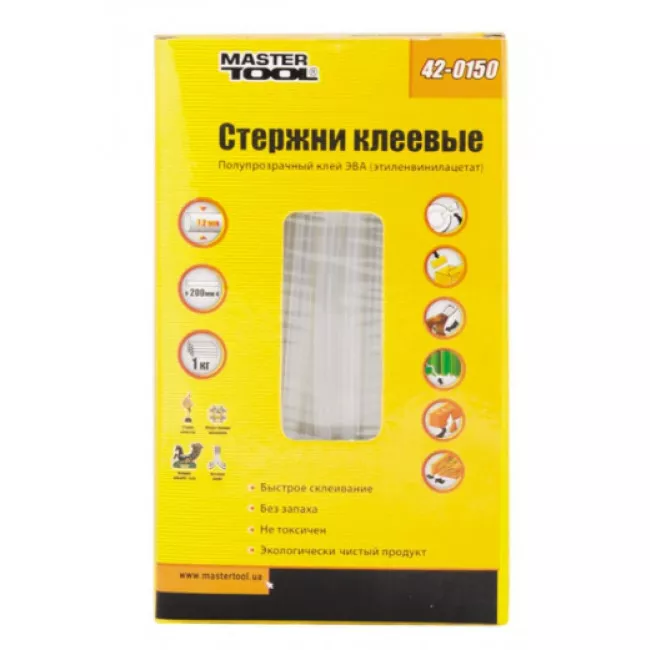 42-0150 Стержни клеевые 7,2*200 мм, 1 кг, прозрачные (короб)