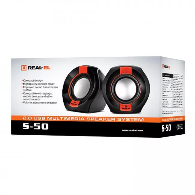 Акустическая система REAL-EL S-50 Black/Red (EL121100008)