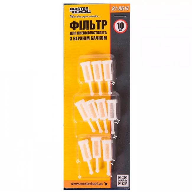 Фильтр для краскопульта MASTER TOOL с верхним бачком, набор 10 шт (81-8614)
