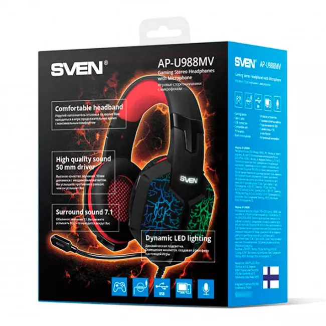 Гарнітура Sven AP-U988MV Black/Red (00850197)
