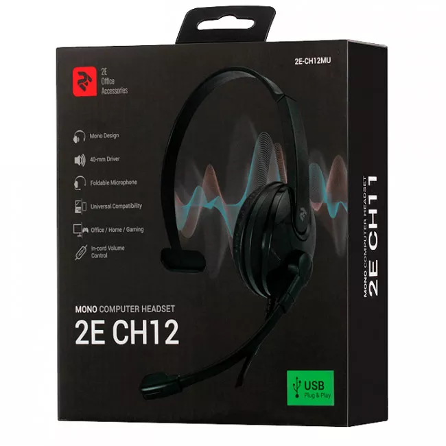 Гарнитура 2E CH12 Mono On-Ear USB (2E-CH12MU)