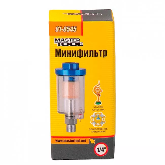 Минифильтр стеклянный для краскопульта 1/4" MASTERTOOL (81-8545)