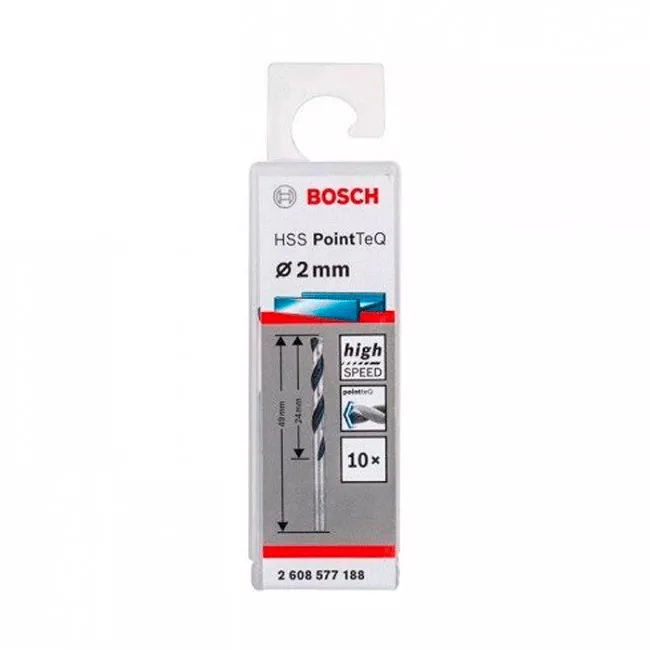 Набір свердел Bosch HSS PointTeQ 2 мм 10 шт (2608577188)