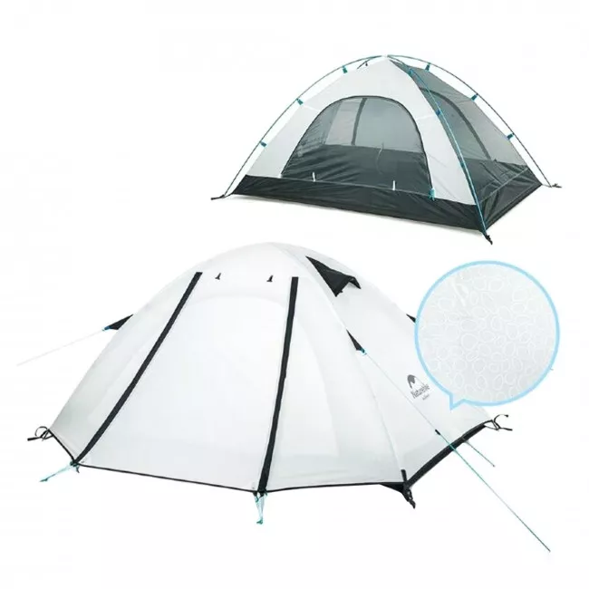 Палатка двухместная NatureHike P-Series NH18Z022-P 210T/65D белая (6927595729625)