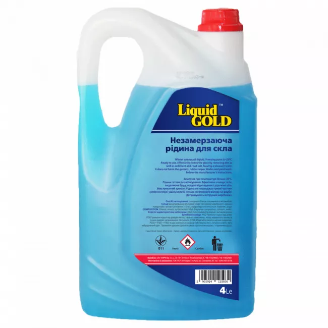 Незамерзающая жидкость в бачок стеклоомывателя LIQUID GOLD  (-20) 4 л