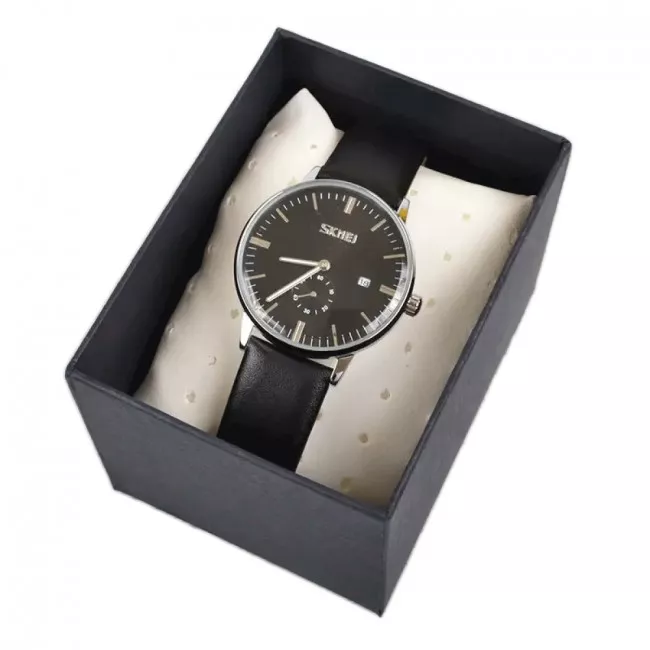 Часы кварцевые Skmei 9083, черные, в металлическом боксе(175-1057-black-b_m)