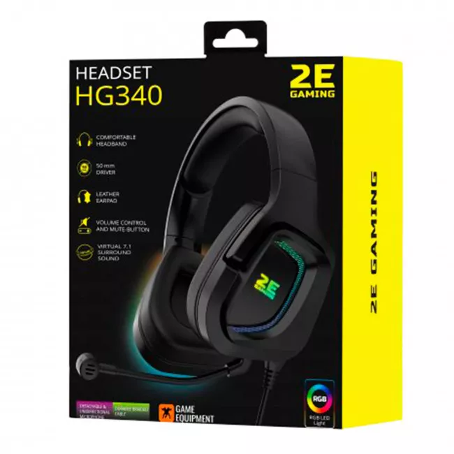 Гарнитура 2E Gaming HG340 RGB Black (2E-HG340BK)