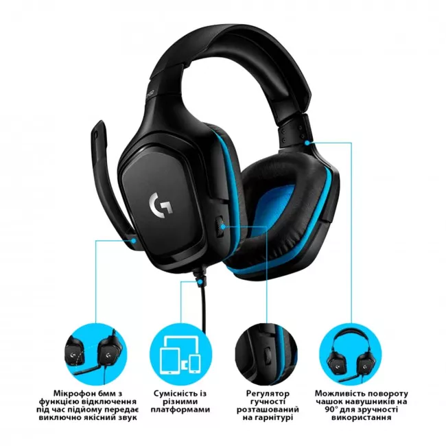 Гарнітура Logitech G432 Black (981-000770)