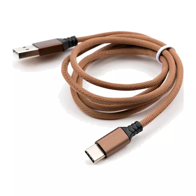 Дата кабель Vinga USB 2.0 AM to Type-C nylon 1m brown (VCPDCTCNB21BR)