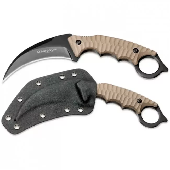 Нож фиксированный Boker Magnum Spike Karambit (длина: 210мм, лезвие: 102мм), бежевый (227-1071)
