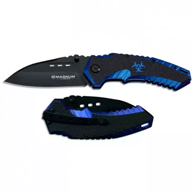 Нож складной Boker Magnum Cobalt Strike (длина: 200мм, лезвие: 86мм), серый/синий (227-1029)
