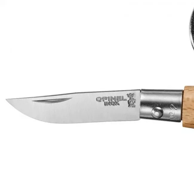 Нож складной + брелок Opinel Keychain №2 Inox (длина: 80мм, лезвие: 35мм), граб (232-1002_hombeam)