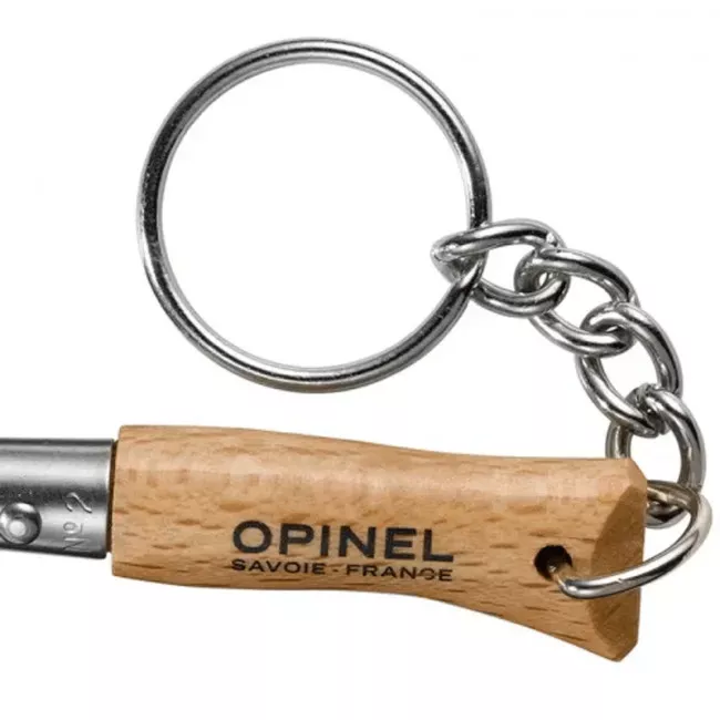 Нож складной + брелок Opinel Keychain №2 Inox (длина: 80мм, лезвие: 35мм), граб (232-1002_hombeam)