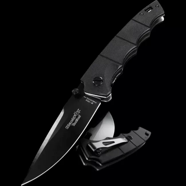 Нож складной Fox BF-705B (длина: 225мм, лезвие: 90мм, черное) (127-1023_black)