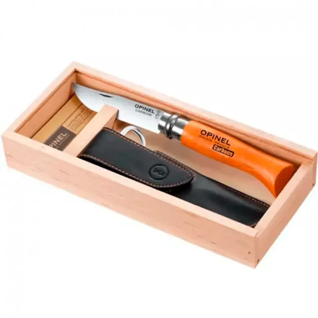 Нож складной Opinel №8 Carbone (длина: 190мм, лезвие: 85мм) (232-1038_beech-box)