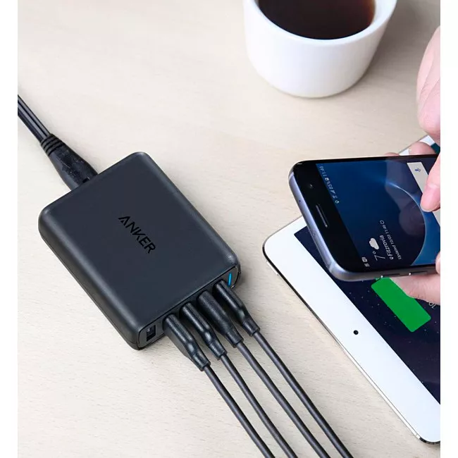 Зарядное устройство Anker PowerPort 5 Speed - 51.5W 1xQC3.0&4xPIQ Black (A2055G11)