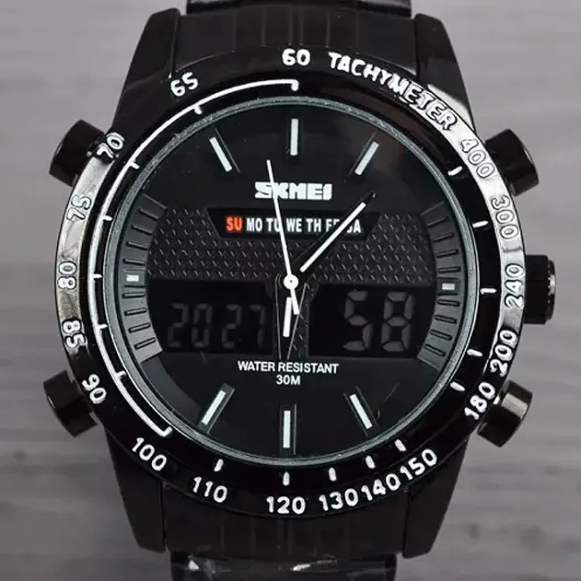 Часы кварцевые Skmei 1131, черный-белый, в металическом боксе (175-1078-black_white)