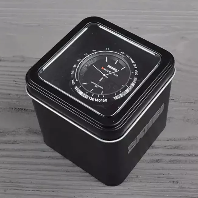 Часы кварцевые Skmei 1131, черный-белый, в металическом боксе (175-1078-black_white)