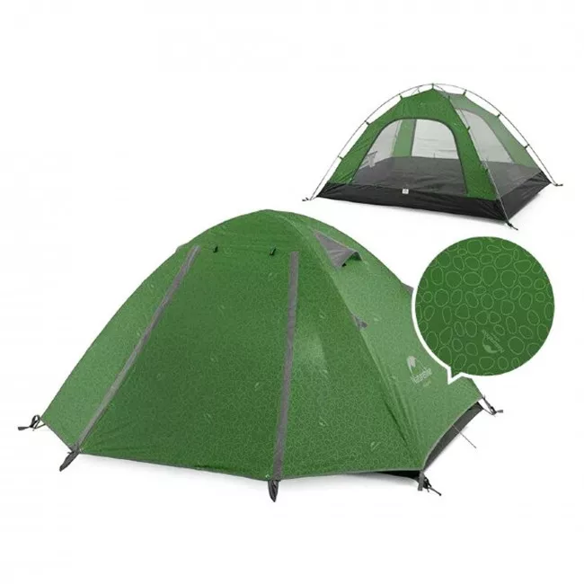 Палатка трехместная NatureHike P-Series NH18Z033-P 210T65D темно-зеленая (6927595762639)