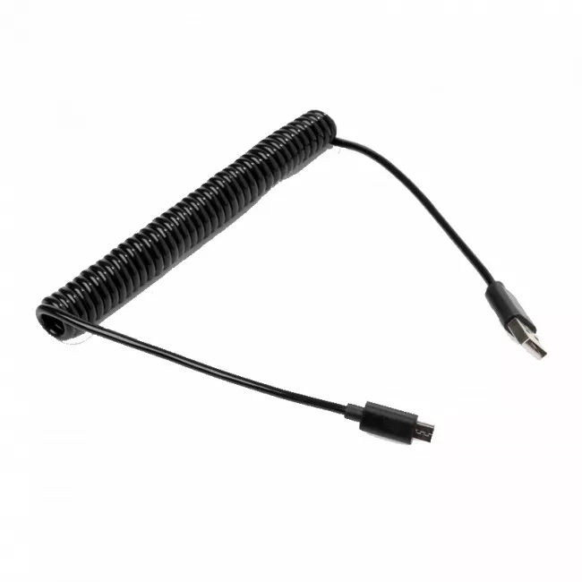 Дата кабель Vinga USB 2.0 AM to Micro 5P 1.8m Spring black (VCPDCMS1.8BK)