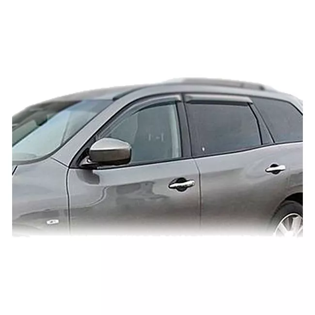 Дефлектори вікон Vinguru Nissan Pathfinder lV 2014- крос накладні скотч к-т 4шт., матеріал акрил