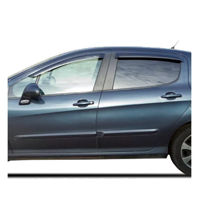 Дефлекторы окон Vinguru Peugeot 308 2008- накладные скотч к-т 4 шт., материал литьевой поликарбонат