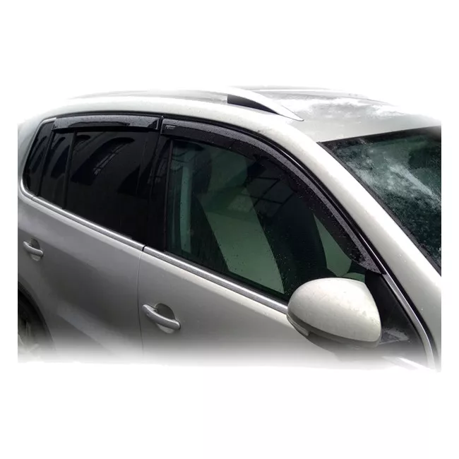 Дефлекторы окон Vinguru Volkswagen Tiguan 2007- крос накладные скотч к-т 4 шт., материал акрил