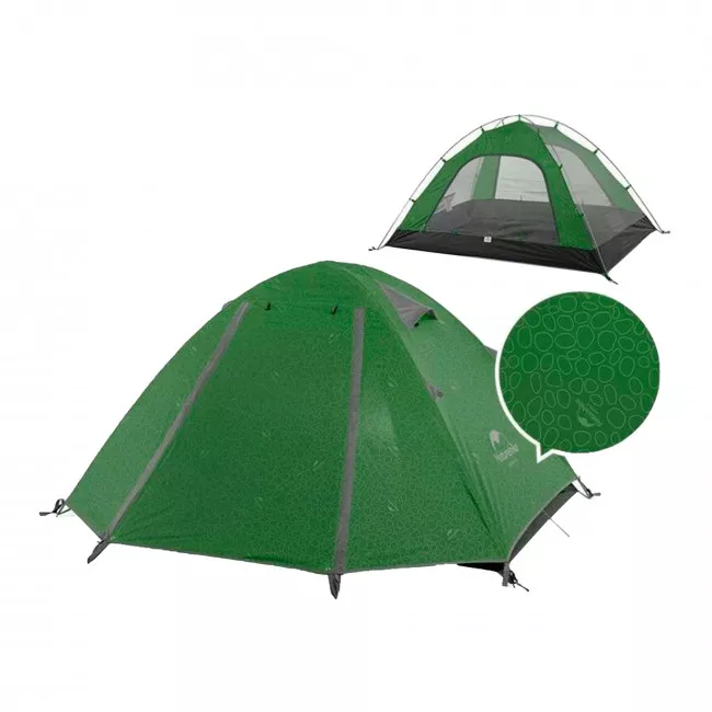 Палатка четырехместная NatureHike P-Series NH18Z044-P 210T65D темно-зеленая (6927595762646)