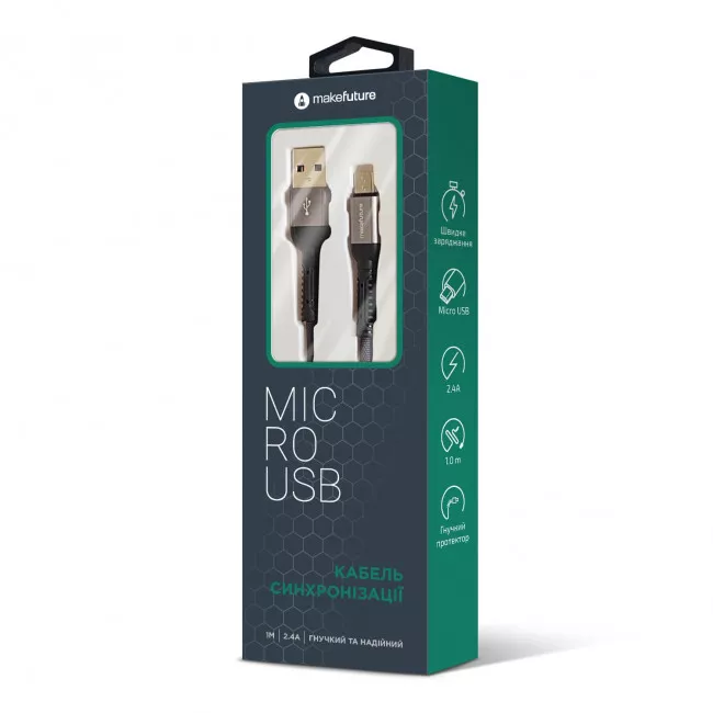 Кабель USB MakeFuture Type-C (5A) 1м Denim Grey (040033)