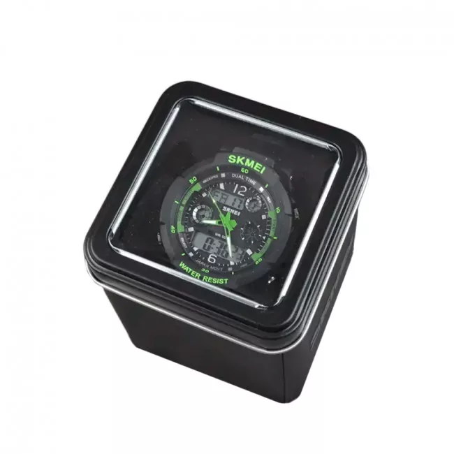 Часы электронные, спортивные Skmei 0931, в металлическом боксе (175-1011-black_green)