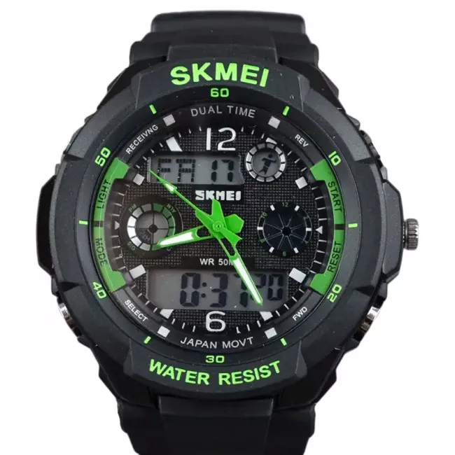 Часы электронные, спортивные Skmei 0931, в металлическом боксе (175-1011-black_green)
