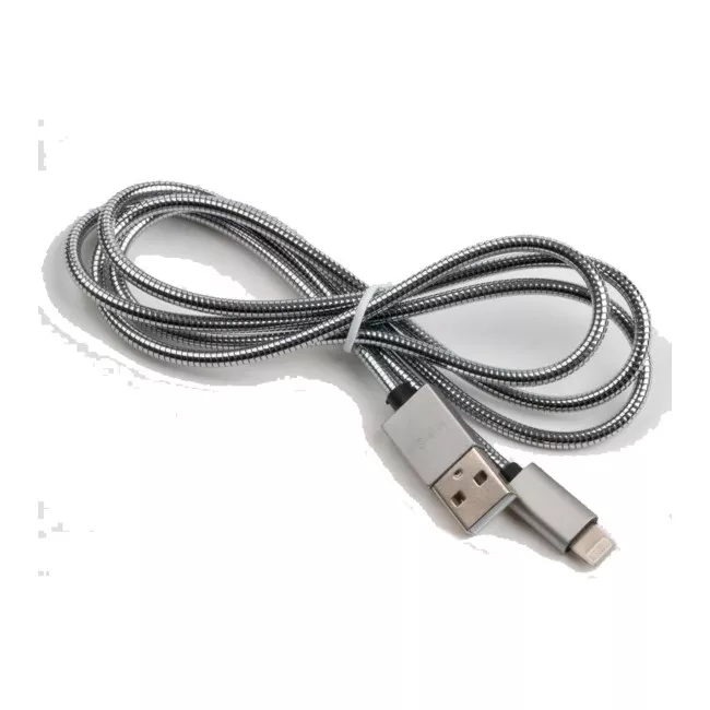 Дата кабель Vinga USB 2.0 AM to Lightning 1m stainless steel silver (VCPDCLSSJ1S)