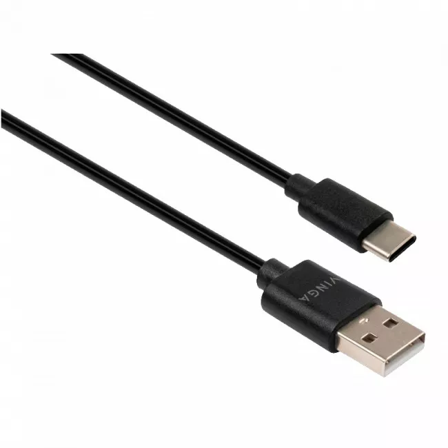 Дата кабель Vinga USB 2.0 AM to Type-C 1.8m Spring black (VCPDCTCS1.8BK)