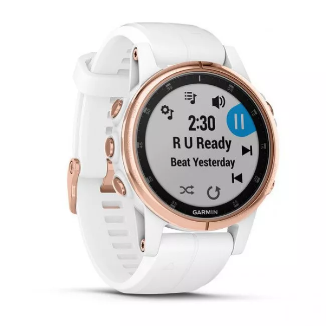 Смарт-годинник Garmin fenix 5S Plus, Sapph, Wht Rose Gold w/Wht Bnd, GPS, EMEA (010-01987-07)