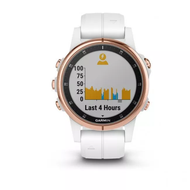 Смарт-годинник Garmin fenix 5S Plus, Sapph, Wht Rose Gold w/Wht Bnd, GPS, EMEA (010-01987-07)