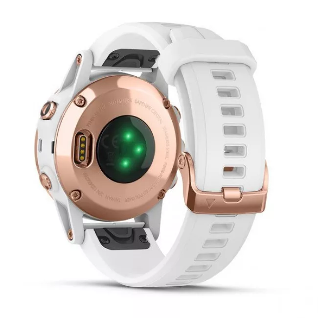 Смарт-годинник Garmin fenix 5S Plus, Sapph, Wht Rose Gold w/Wht Bnd, GPS, EMEA (010-01987-07)